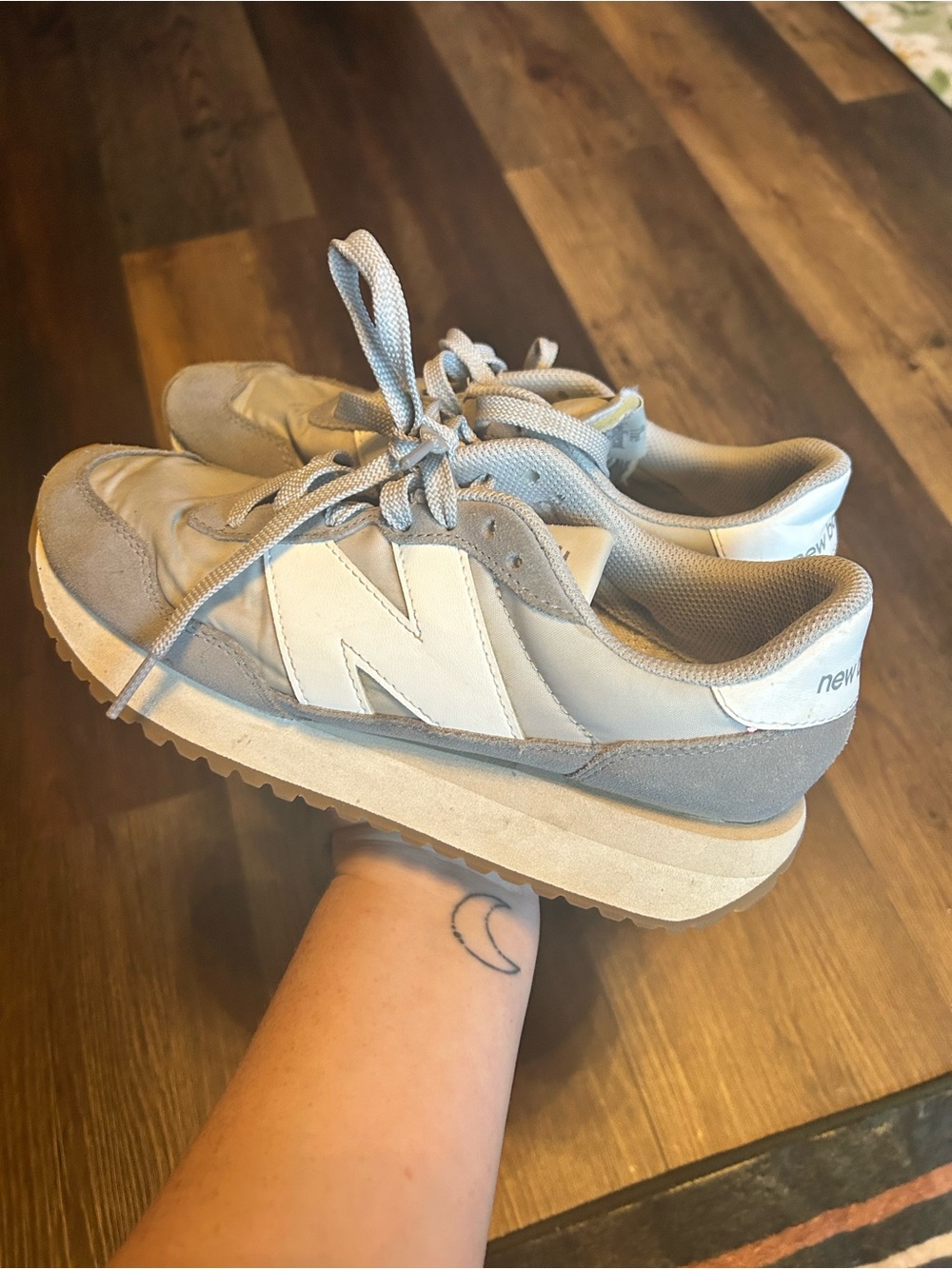 New Balance Light Gray and White Retro Sneaker